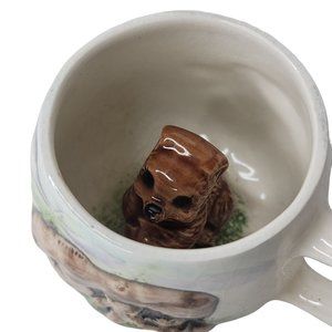 Alaska bear coffee mug with bear inside. "may your cup be bear-ly full"
